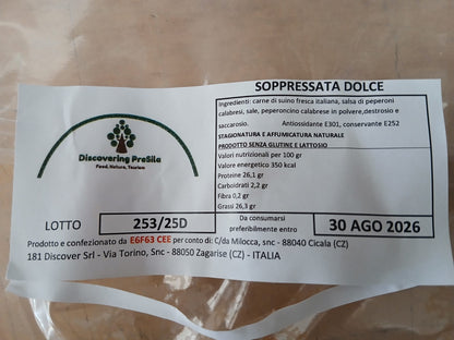 Soppressata Nostrana da circa 350g