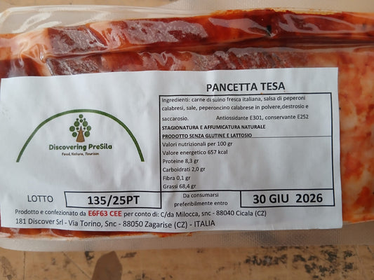 Pancetta Tesa da circa 400g